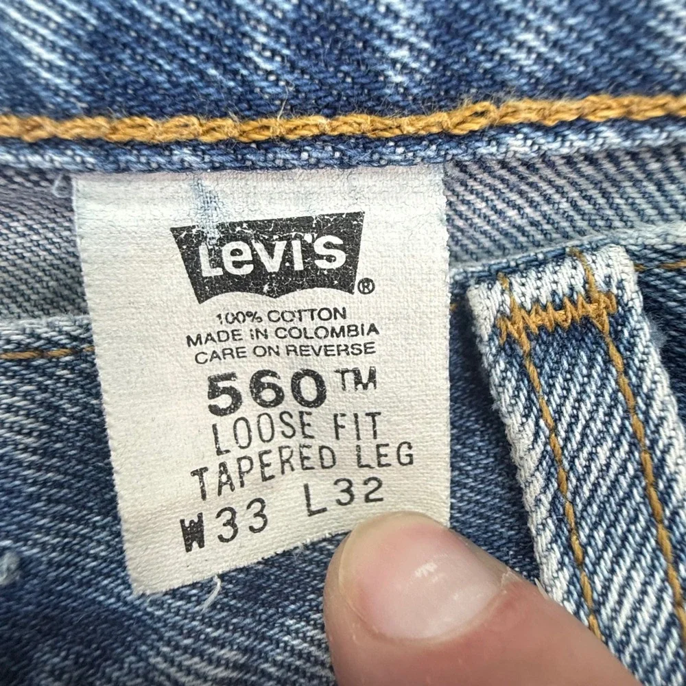 Levi's 560 Jeans Mens 33x32 Light Wash Loose Fit Tapered Leg Denim 00560-4891
